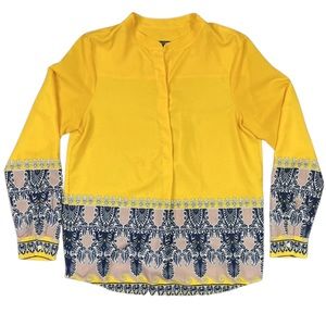 J Crew Women's Yellow Long Sleeve Top